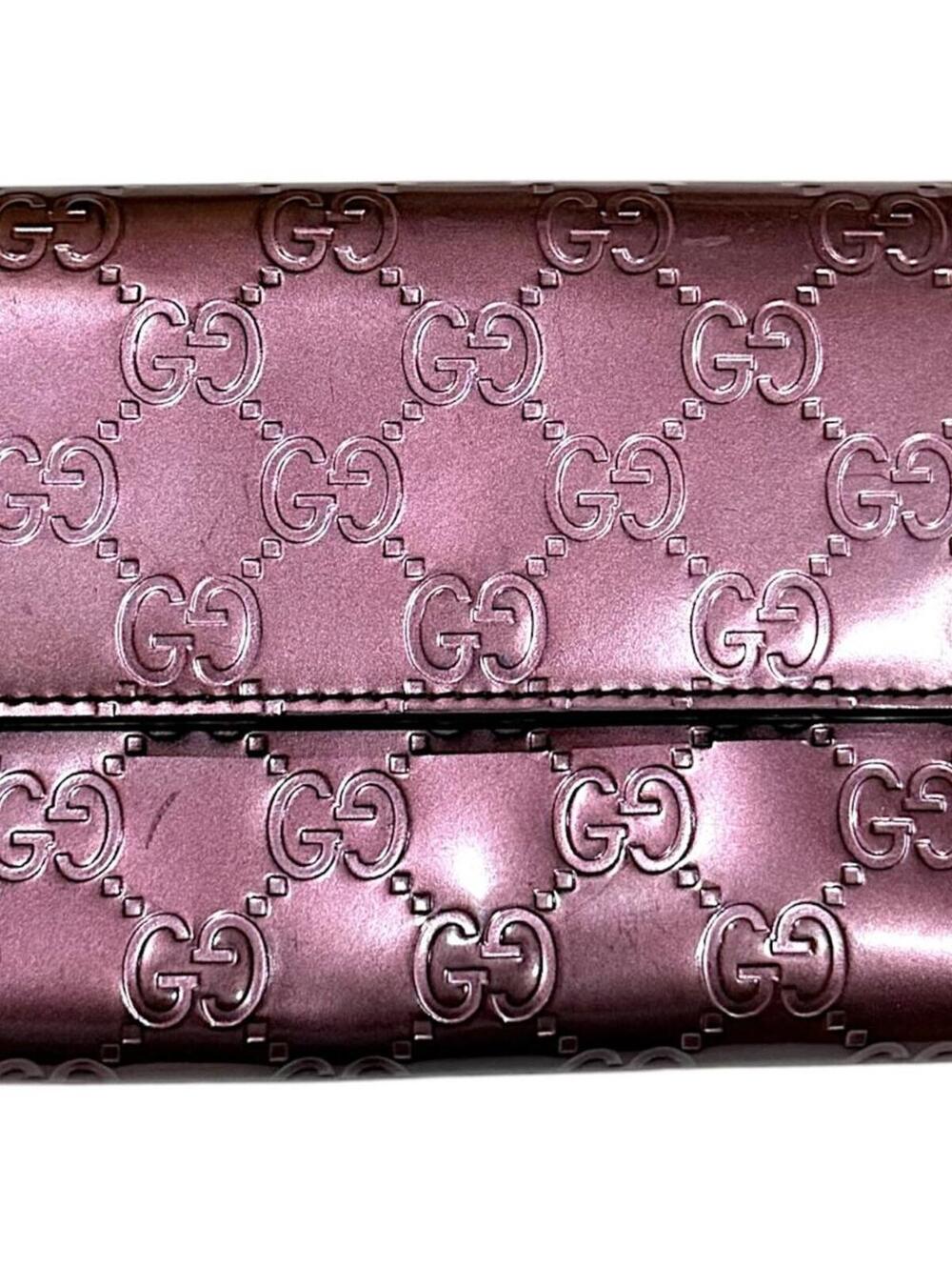 Gucci Embossed Leather Wallet in Burgundy